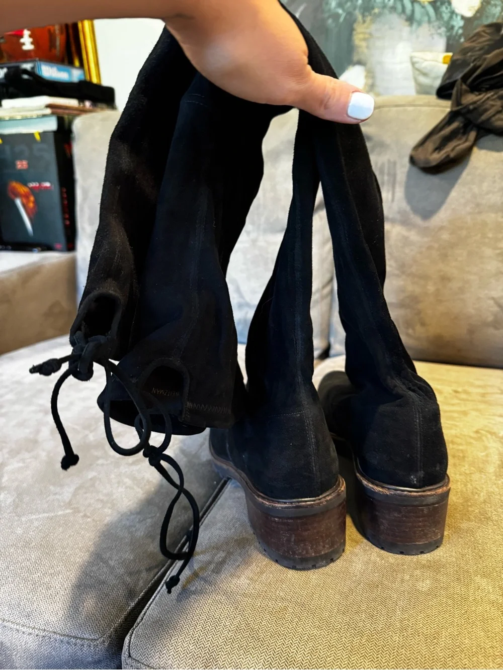 Stuart Weitzman Black Over-the-Knee Suede Women’s Boots